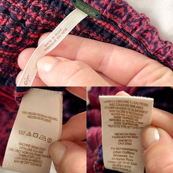 Free People Sahara Smocked Wide Leg Palazzo Pant Size L (Orig. $128) - Picture 6 of 6